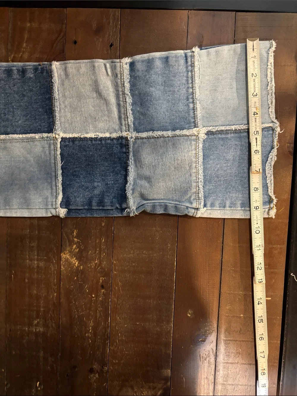 Patchwork Two-Tone Blue Denim Pants - Picture 9 of 9